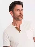 Italian Style - Poloshirt Heren - Suéde - Wit - Italianstyle