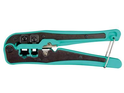 Krimp- en kniptang voor modulaire connectoren 4p2c, 4p4c (rj10), 6p4c (rj11), 6p6c (rj12), 8p8c (rj45) - Velleman