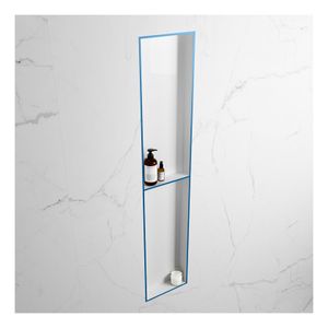 Wandnis Solid Surface Easy | In- en opbouw | 30x90x8 cm | 2 vakken | Jeans/Talc