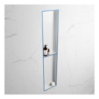 Wandnis Solid Surface Easy | In- en opbouw | 30x90x8 cm | 2 vakken | Jeans/Talc