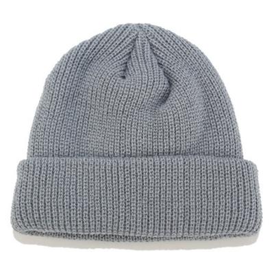 Effen kleuren korte winter brei Skullcap voor mannen/vrouwen maat: M (56-58cm) (grijs)