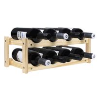 QUVIO Houten wijnrek (2 lagen) voor 8 flessen - thumbnail
