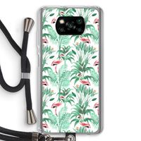 Flamingo bladeren: Xiaomi Poco X3 NFC Transparant Hoesje met koord