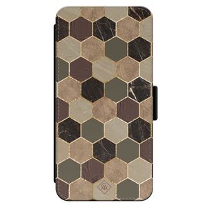 iPhone 14 Pro Max flipcase - Kubus bruin groen