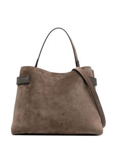 Brunello Cucinelli sac cabas en daim - Marron