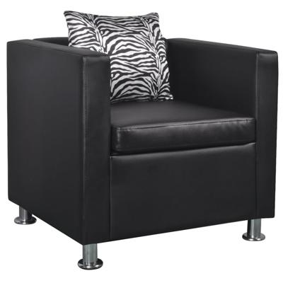Fauteuil kubus kunstleer zwart