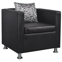 Fauteuil kubus kunstleer zwart