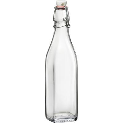 Bormioli Rocco beugelfles/weckfles - 500 ml - vierkant - transparent - water/olie/azijn/spapen