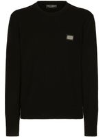 Dolce & Gabbana pull en laine mélangée à logo - Noir