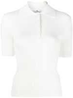 Courrèges chemise nervurée à manches courtes - Blanc