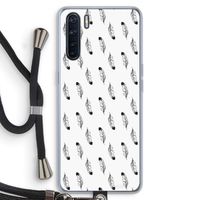 Pluimen: Oppo A91 Transparant Hoesje met koord Pluimen: Oppo A91 Transparant Hoesje met koord
