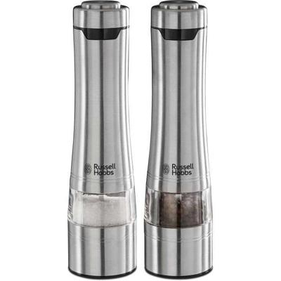 Zout- en pepermolenset - RUSSELL HOBBS - 23460-56/RH - Fijne of grove maling - LED-lampje - Geborsteld staal