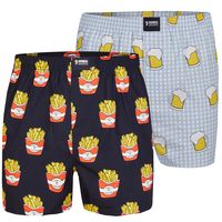 Happy Shorts Happy Shorts 2-pack Wijde Boxershort Bier + Friet - thumbnail