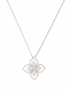 Roberto Coin collier en or blanc 18ct à pendentif Princess Flower orné de diamants - Argent