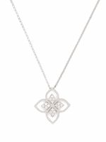 Roberto Coin collier en or blanc 18ct à pendentif Princess Flower orné de diamants - Argent