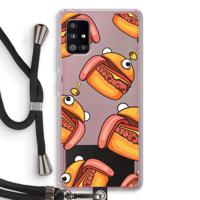 Hamburger: Samsung Galaxy A51 5G Transparant Hoesje met koord