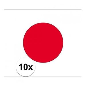 10x stuks Vlag van Japan plakstickers