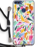 Watercolor Brushstrokes: Huawei P Smart (2018) Transparant Hoesje met koord