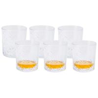 Drinkglazen/Whiskeyglazen Palm Springs - 12x - transparant - glas - 340 ml - met glas decoraties