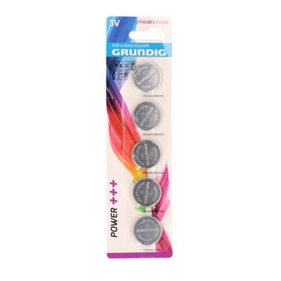 Knoopcel batterij - 5x stuks - CR2450 - platte batterijen