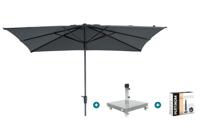 Madison Syros Luxe stokparasol 280x280 cm. - Grey met Sevilla voet en hoes Madison Syros Luxe stokparasol 280x280 cm. - Grey met Sevilla voet en hoes