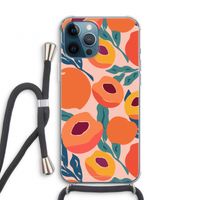 Perzik: iPhone 12 Pro Transparant Hoesje met koord