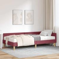 Hoekbedframe met Matras Anders met hoofdeinde 2 pcs Grijs Stof