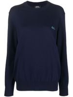 A.P.C. pull à logo brodé - Bleu