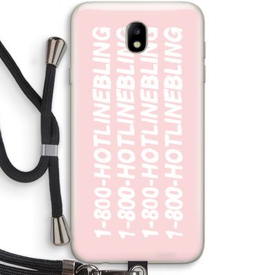 Hotline bling pink: Samsung Galaxy J7 (2017) Transparant Hoesje met koord