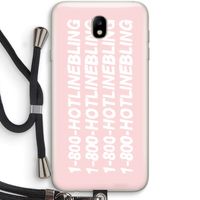 Hotline bling pink: Samsung Galaxy J7 (2017) Transparant Hoesje met koord