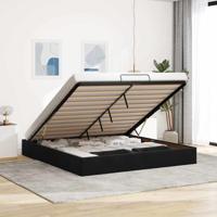 Ottoman bedframe zonder matras 160x200 cm fluweel zwart