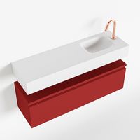 Toiletmeubel Mondiaz Andor | 100 cm | Meubelkleur Fire | Lex vrijhangend wastafel Talc Rechts | 1 kraangat