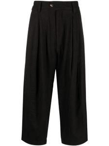 Ziggy Chen pantalon plissé à coupe sarouel - Marron