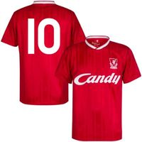 Liverpool FC Candy Retro Voetbalshirt 1988-1989 + Nummer 10 (Barnes) - thumbnail