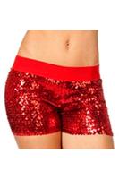 Hotpants pailletten rood Hotpants pailletten rood