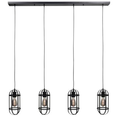 Hanglamp Longo zwart 4 lichts