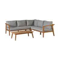 Woood Lucca loungeset teak Grijs - thumbnail
