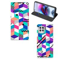 Motorola Moto G100 Stand Case Blokken Kleurrijk