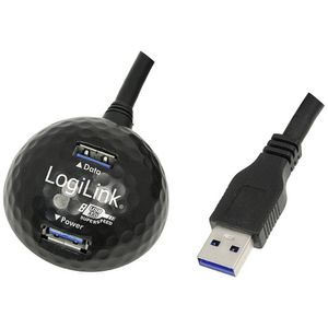 LogiLink USB-kabel USB 3.2 Gen1 (USB 3.0 / USB 3.1 Gen1) USB-A stekker, USB-A bus 1.50 m Zwart CU0035