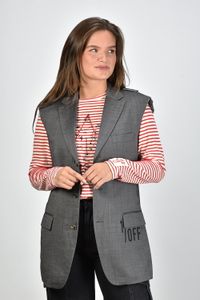 1/OFF Paris maxi blazer Sleeveless met knoop details grijs