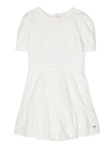 Michael Kors Kids robe brodée à volants - Blanc