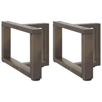 Salontafelpoten 2 st T-vormig 50x25x(30-31) cm staal naturel
