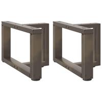 Salontafelpoten 2 st T-vormig 50x25x(30-31) cm staal naturel