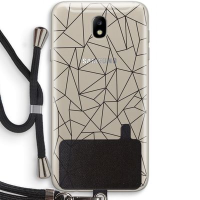 Geometrische lijnen zwart: Samsung Galaxy J7 (2017) Transparant Hoesje met koord