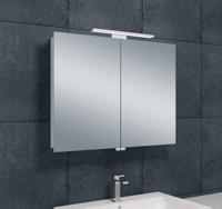 Spiegelkast Bright | 80x60 cm | 2 Deuren | Directe LED verlichting | Aluminium
