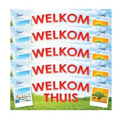 Welkom thuis sticker - 5x - 19.6 x 6.5 cm - Versiering