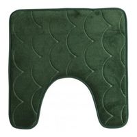 Urban Living Badkamerkleedje/WC badmat tapijt - memory foam - donkergroen - 49 x 49 cm