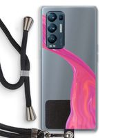 Paarse stroom: Oppo Find X3 Neo Transparant Hoesje met koord