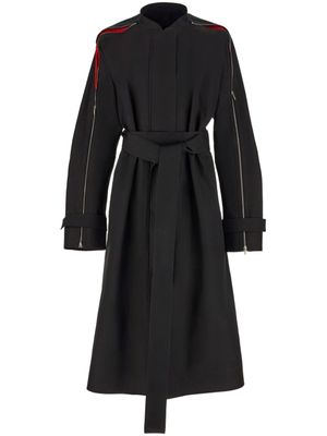 Ferragamo trench à détails de zips - Noir