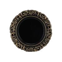 Kaarsenborden/onderborden - rond - zwart - kunststof - D36 cm - kaarsonderzetter